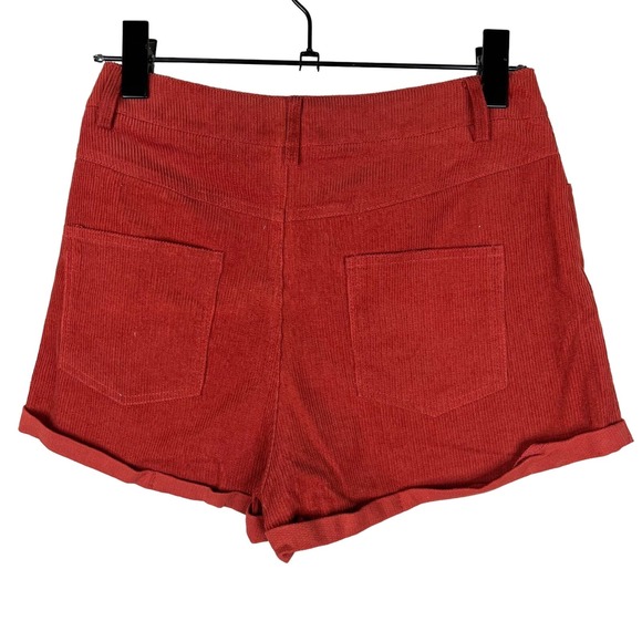 Superdown Dasha Shorts Rust High Rise Corduroy Cuffed Casual WomenSmall S - Picture 7 of 15